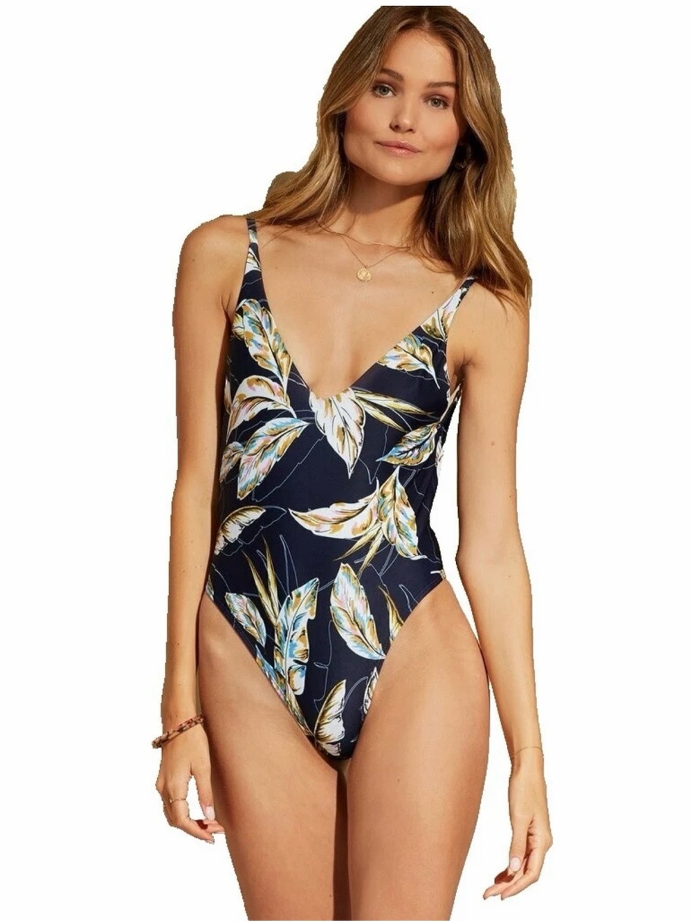 Women’s Navy Floral One-Piece Swimsuit
